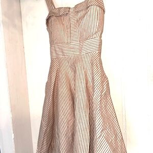 Pinup style brown stripes dress